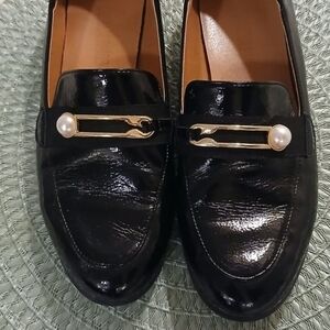 Dream Pairs Black Loafers with Pearl Detail